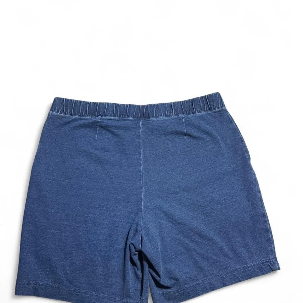 J Jill Pure Jill Indigo Pull On Shorts Blue Elastic Waist Pockets Medium